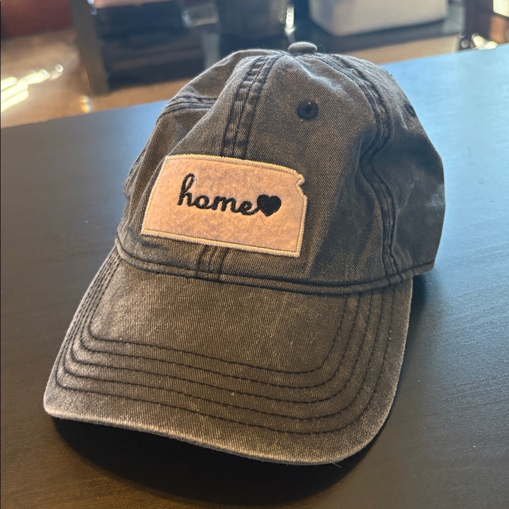 “Home Free” State Vintage Washed Baseball Cap, featuring the state of Kansas!